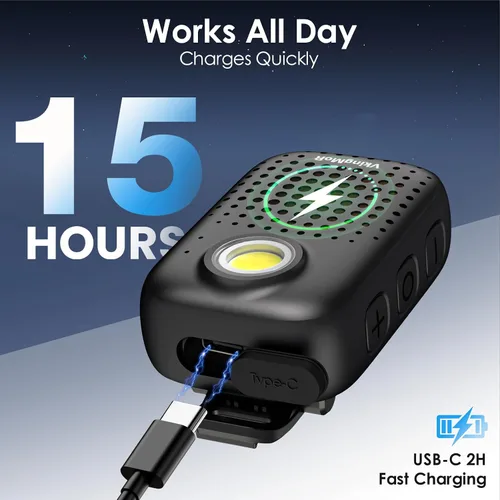 Vista 2 de Altavoz con clip Bluetooth, altavoz Bluetooth portátil manos libres con micrófono integrado, IPX7 impermeable/protección contra el polvo, luz