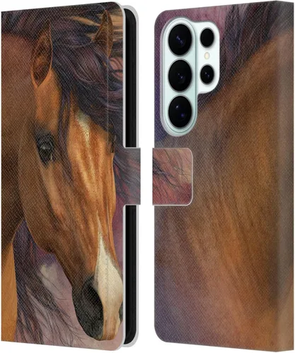 Vista 337 de Head Case Designs Officially Licensed Laurie Prindle A Morgan Christmas Western Stallion Leather Wallet Case Compatible with Samsung Galaxy A07 4G