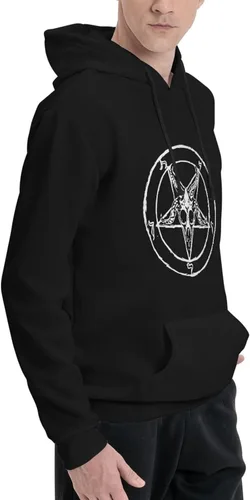 Vista 3 de Mens Athletic Hoodie Baphomet-Pentagram-Goat Gym Long Sleeve Hooded Sweatshirt Pullover With Pocket