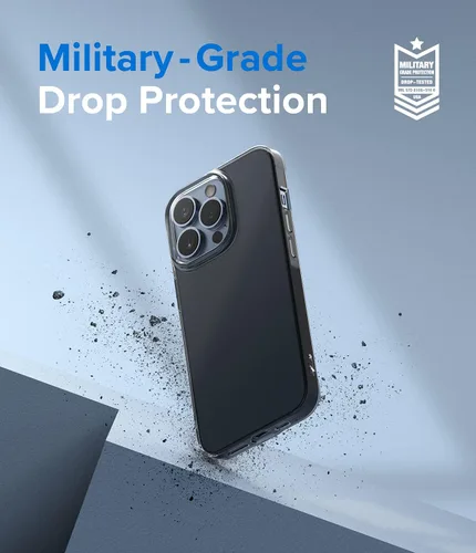 Vista 5 de Ringke Funda compatible con iPhone 13 Pro, Air Soft Transparente TPU a prueba de golpes, flexible, ligera, delgada, color negro ahumado