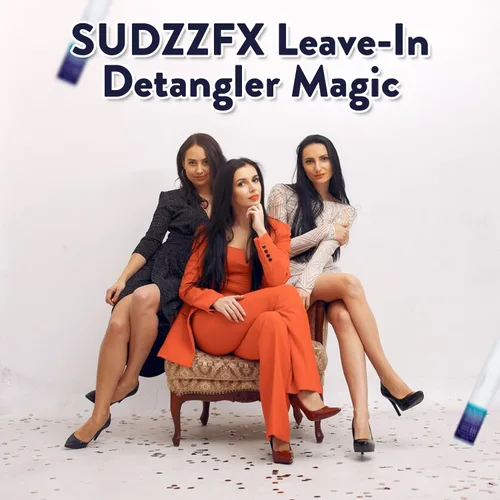 Vista 3 de SUDZZFX All in One Potente desenredante de cabello sin enjuague, crea brillo, protección contra el calor, suaviza el cabello encrespado