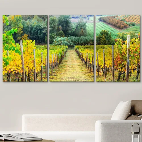 Vista 162 de wall26 Lienzo enmarcado para pared, juego de arte de acuarela pastel, paisaje rural, ilustraciones con formas abstractas, arte moderno, decorativo