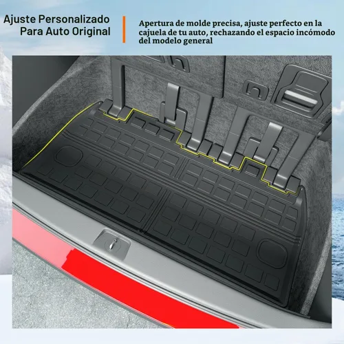 Vista 2 de powoq Alfombrilla de maletero compatible con Kia Carnival 2022-2026, protector de carga con protección para todas las estaciones, alfombrilla