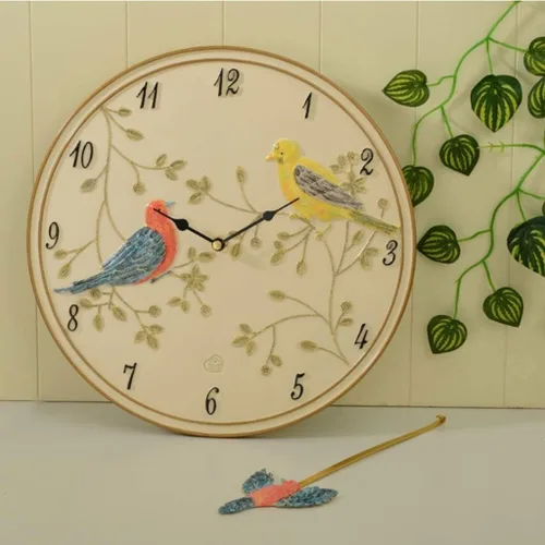 Vista 4 de XXXDXDP - Reloj de pared de metal con diamantes de imitación de flores y diamantes de imitación, decoración silenciosa para el hogar y la oficina