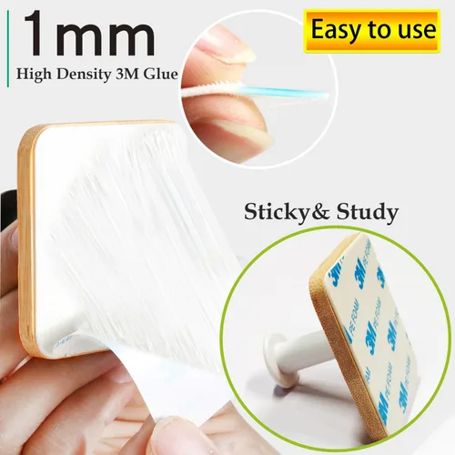 Vista 4 de Ganchos de pared autoadhesivos para colgar resistentes, pequeños ganchos decorativos pegajosos sin clavos, 4 ganchos de utilidad únicos lindos