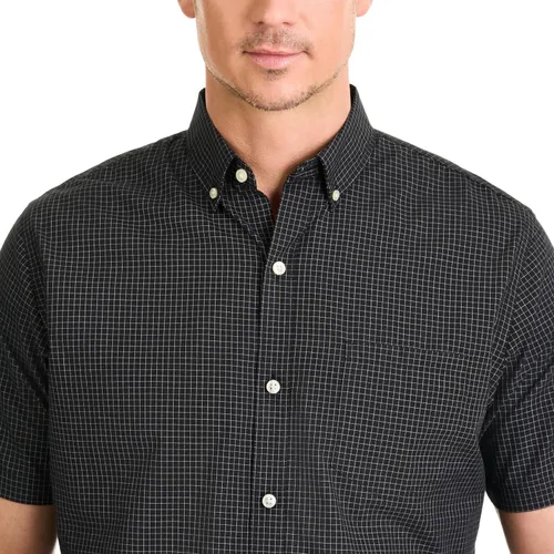 Vista 4 de Van Heusen Camisa de manga corta sin arrugas con botones para hombre