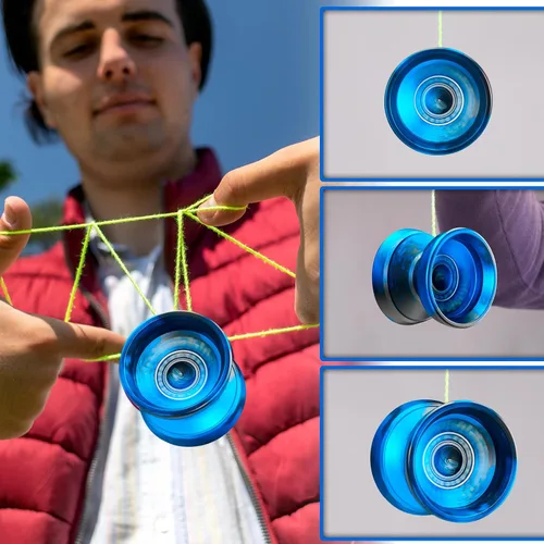 Vista 2 de M18 Kit de Yoyo Metálico Sensible e Insensible - Yoyo Profesional para Principiantes y Adultos con Juego de Trucos, Rodamiento, Cuerdas, Estuche