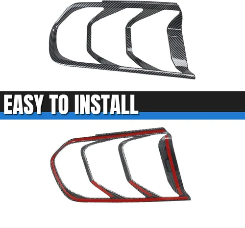 Vista 4 de HAKA TOUGH Cubierta de lámpara de luz trasera + marco de luces traseras para Ford Mustang 2018 2019 2020 2021 luces traseras marco biseles anillo
