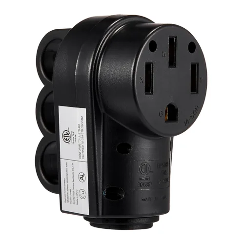 Vista 8 de Enchufe RV de 50 amperios, NEMA 14-50P 125/250 voltios, enchufe macho de repuesto resistente con asas ergonómicas para RV, EV, cable generador