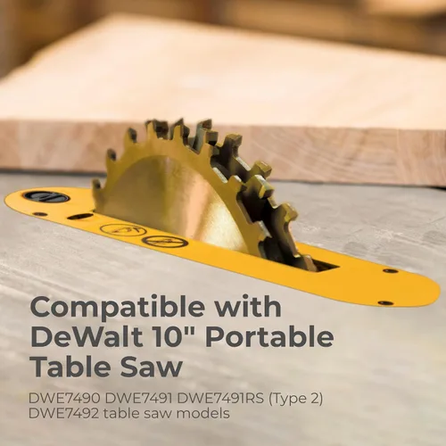 Vista 3 de TonGass Dado - Placa de garganta compatible con sierra de mesa portátil DeWalt de 10 pulgadas, compatible con DWE7490, DWE7491, DWE7491RS (tipo 2)
