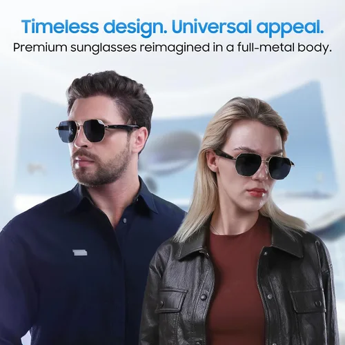 Vista 7 de LIMU Gafas de sol inteligentes Gen 5 AI – Gafas de sol inteligentes de diseño alemán con intérprete de IA en tiempo real, audio Bluetooth de oreja
