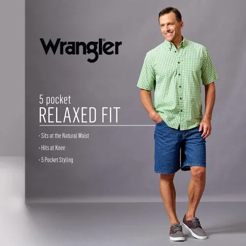 Vista 5 de Pantalón vaquero corto Wrangler Authentics para hombre, con ajuste holgado clásico, con cinco bolsillos