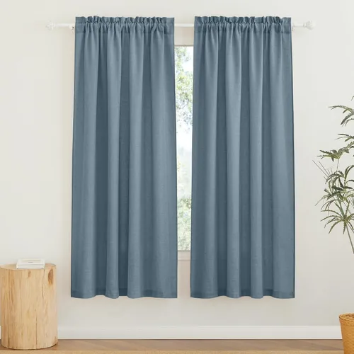 Vista 92 de RYB HOME - Cortinas de lino texturizado semitranslúcidas, privacidad media, filtro de luz, decoración de ventana para dormitorio/baño/sala de estar