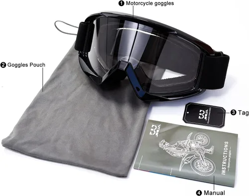 Vista 8 de AVV Gafas de motocicleta para hombres y mujeres – Gafas de motocross ATV resistentes al viento, gafas anti UV todoterreno para montar MTB Motocross