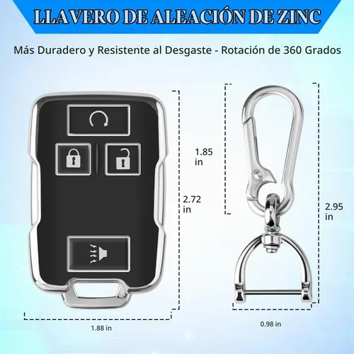 Vista 5 de QBUC - Funda para llavero Chevy con llavero (A: negro)