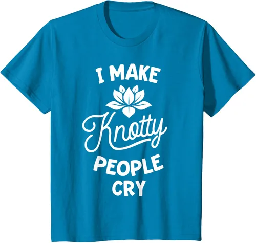 Vista 53 de Camiseta divertida de terapia de masaje I Make Knotty People Cry, Negro, S