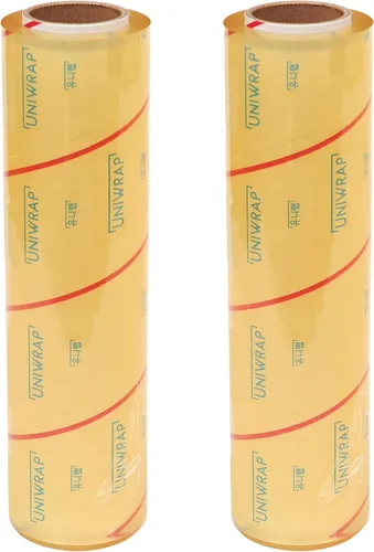 Vista 4 de VisionTechShop Uniwrap 1 rollo de película de plástico para envolver alimentos para envoltura manual y automática, 13 micras, 18 pulgadas x 3379