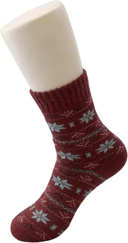 Vista 5 de 4 pares de calcetines de lana de moda para mujer de invierno atlético para senderismo mediados de pantorrilla