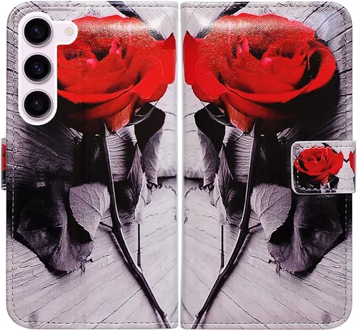 Vista 17 de Bcov Funda para Samsung Galaxy S23 Plus, de piel con tapa y soporte para tarjeta y soporte para Samsung Galaxy S23 Plus Patrón de pájaro negro.
