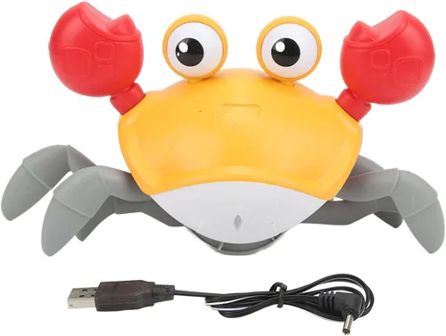 Vista 10 de Cangrejo que se arrastra, plástico recargable por USB automáticamente evita obstáculos que se arrastran cangrejo, juguete musical de cangrejo
