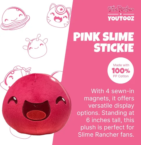 Vista 2 de Youtooz Adhesivo de peluche de slime rosa, 6 pulgadas, suave, magnético, ranchero