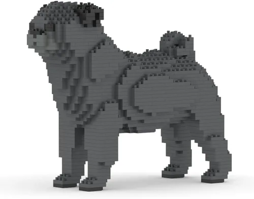 Vista 6 de JEKCA Pug 01S-M02 Bloques de construcción de plástico para perros Edad 14+ Negro