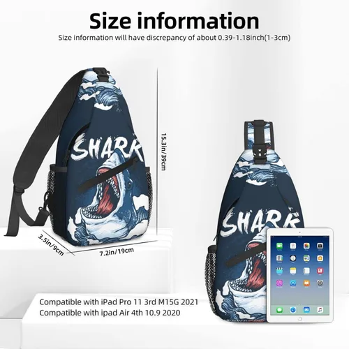 Vista 4 de 2 bandolera bandolera Ouija Board Voodoo Doll Style y Shark Blue Style para hombres y mujeres, 2 bandolera bandolera para hombre y mujer