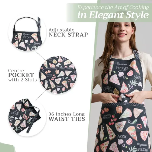 Vista 267 de Maison d' Hermine Delantales para mujer con bolsillo, 100% algodón (27.50 x 31.50 pulgadas)