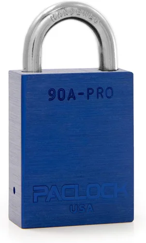 Vista 22 de PACLOCK Candado de la serie 90A-PRO, compre American Act obediente, aluminio anodizado marrón, cilindro de 7 pines de alta seguridad con 1 llave por