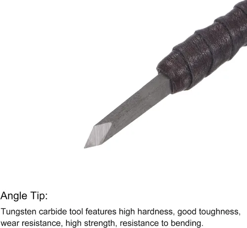 Vista 3 de uxcell Cuchillo para tallar cinceles de madera, punta angular de carburo de tungsteno de 0.118 in, herramienta de mano para carpintería, Graver