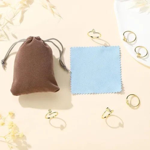 Vista 8 de Anillos Turandoss para Mujeres y Niñas - Delicados anillos ajustables chapados en oro de 14K sin decoloración para mujeres y adolescentes, anillos
