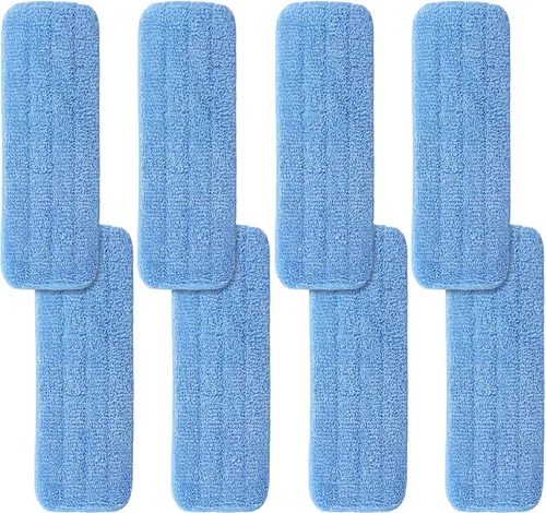Vista 8 de Reemplazo de almohadillas de microfibra para cabezal de mopa comercial Rubbermaid de 24 pulgadas - Juego de 8 recambios de limpieza comercial húmeda