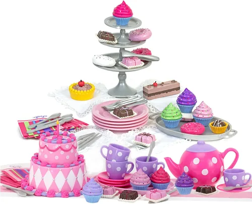 Vista 9 de Juego de servicio de 47 piezas de Sophia's con deliciosos postres para muñecas de 18 pulgadas, multicolor