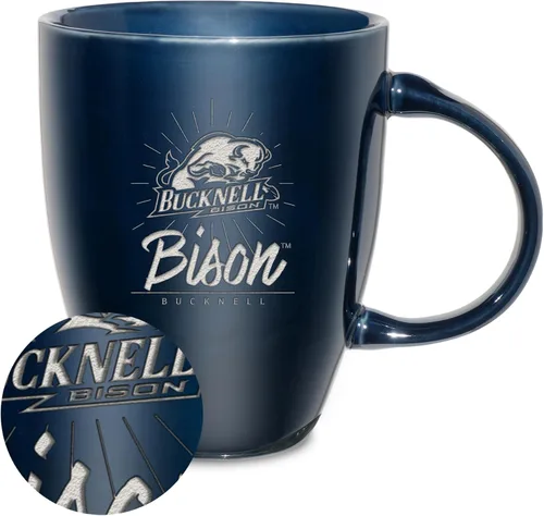 Vista 46 de Rico Industries - Taza de lustre cerámico con grabado láser de la NCAA de 18oz - Café-Té