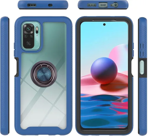 Vista 75 de Funda compatible con Xiaomi Poco X3 NFC, compatible con Xiaomi Poco X3 Pro/Poco X3 Ring Stand 3 en 1, color negro
