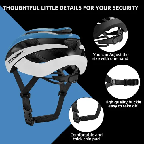 Vista 4 de ROCKBROS Bike Helmet Adult Bicycle Helmet for Men Women Lightweight Comfortable Cycling Helmets Adjustable Helmets for Youth Bike Accessories