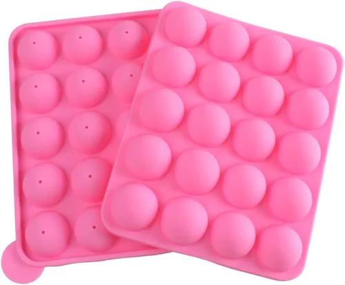 Vista 5 de Molde de silicón de 20 cavidades para hacer paletas, para hornear Rosa (Pink Stick)