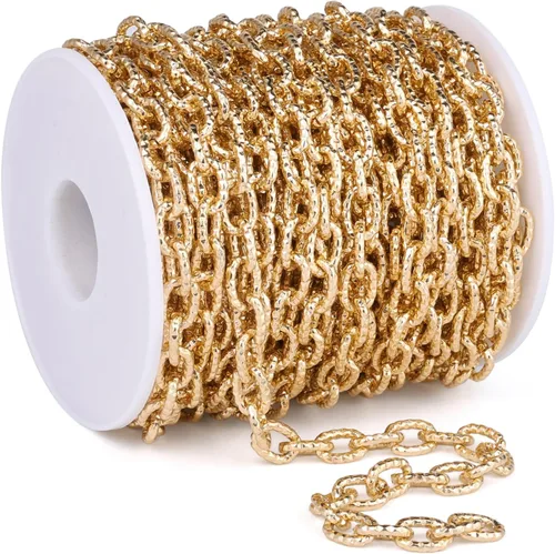 Vista 13 de 33 Pies de Cadenas de Cable Rolo Negro, 4 MM de Cadena de Eslabones O de Cable Ovalado de Aluminio Banado en Negro en Carrete a Granel para Hacer