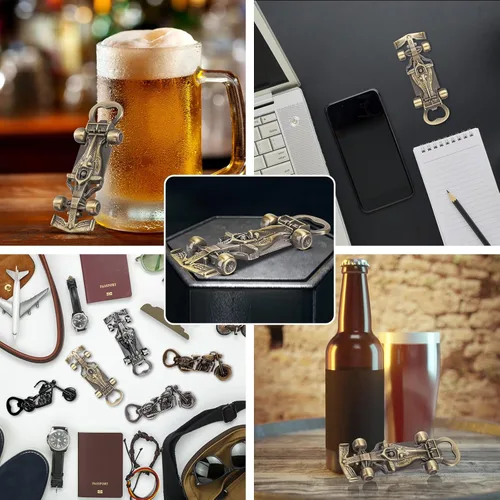 Vista 5 de Regalos de autos de carreras LKKCHER para hombres y mujeres, abrebotellas de auto de carreras novedoso, regalos de carreras de cumpleaños y Navidad