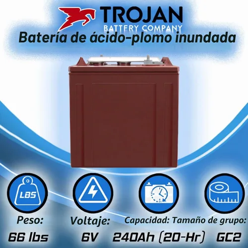 Vista 2 de Banshee Trojan T-125 240Ah, batería de ciclo profundo de 6 V - Paquete de 6