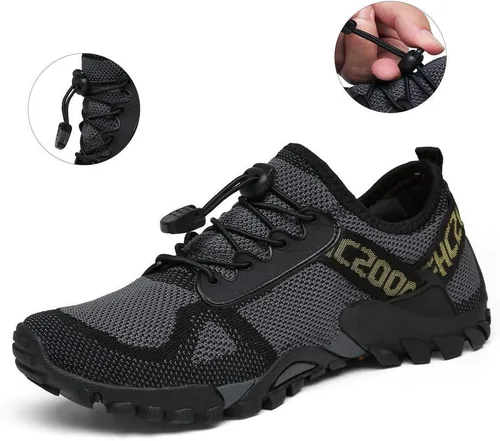 Vista 3 de ABAO Zapatos de senderismo para hombres y mujeres, zapatos deportivos al aire libre, antideslizantes, transpirables, zapatos bajos para caminar al