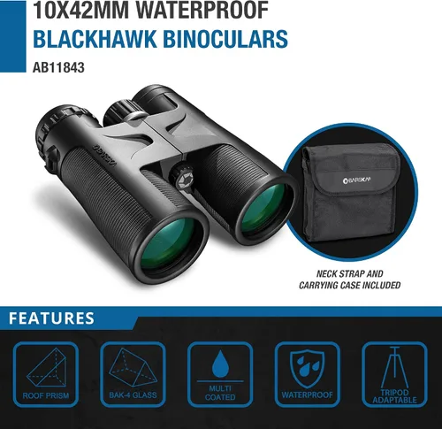 Vista 3 de Barska Optics AB11843 - Binoculares de almeja Blackhawk, 10 x 42 WP, lente verde