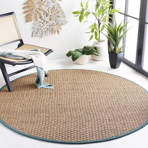 Vista 161 de SAFAVIEH Natural Fiber Collection NF114A - Alfombra de pasillo de hierba marina con patrón de tejido de cesta y borde, de 2 pies 6 pulgadas x 16