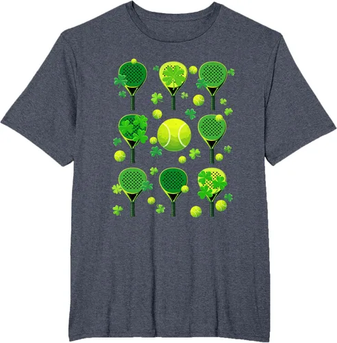 Vista 9 de St Patricks Day Padel Tennis Shamrock Paddle Irish Pride T-Shirt