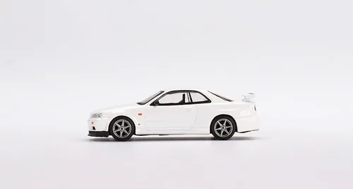 Vista 2 de True Scale Miniatures Modelo de coche compatible con Nissan Skyline GT-R (R34) V-Spec N1 White Limited Edition 1/64 Modelo de coche fundido a