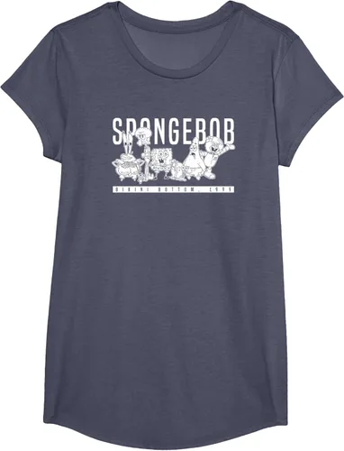 Vista 19 de Bob Esponja Vintage Group Simple Logo Camiseta, Negro