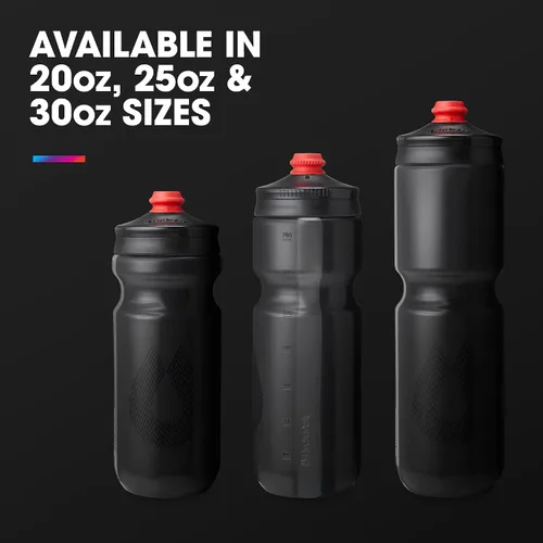 Vista 6 de HydraPak Breakaway Surge - Botella de agua ligera para bicicleta, paquete de 2 (20 onzas, 25 onzas, 30 onzas), botella de alto flujo, ciclismo
