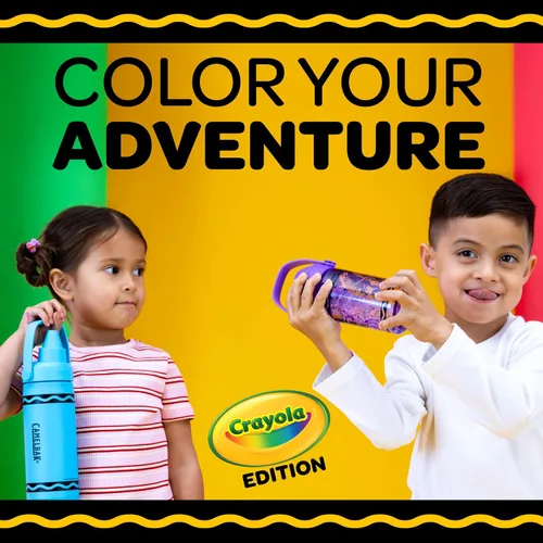 Vista 9 de CamelBak Crayola Flip Straw Kids Tritan Renew Botella de agua Cerulean, 14 onzas