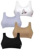 Vista 3 de D'chica - Brasier deportivo de algodón para niñas con una sola capa frontal