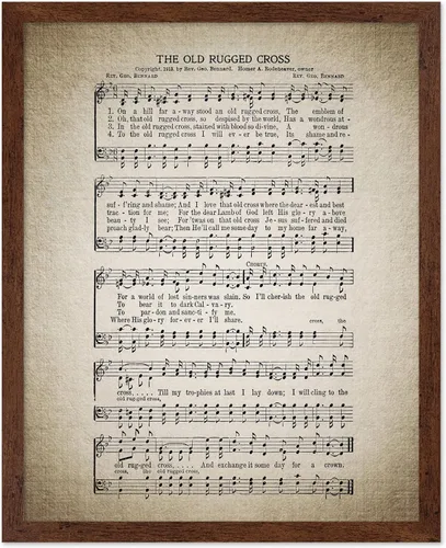 Vista 12 de Poster Master Póster de partitura de música vintage, impresión de himno retro, regalo para músico, amigo, "How Great Thou Art, himno, verso